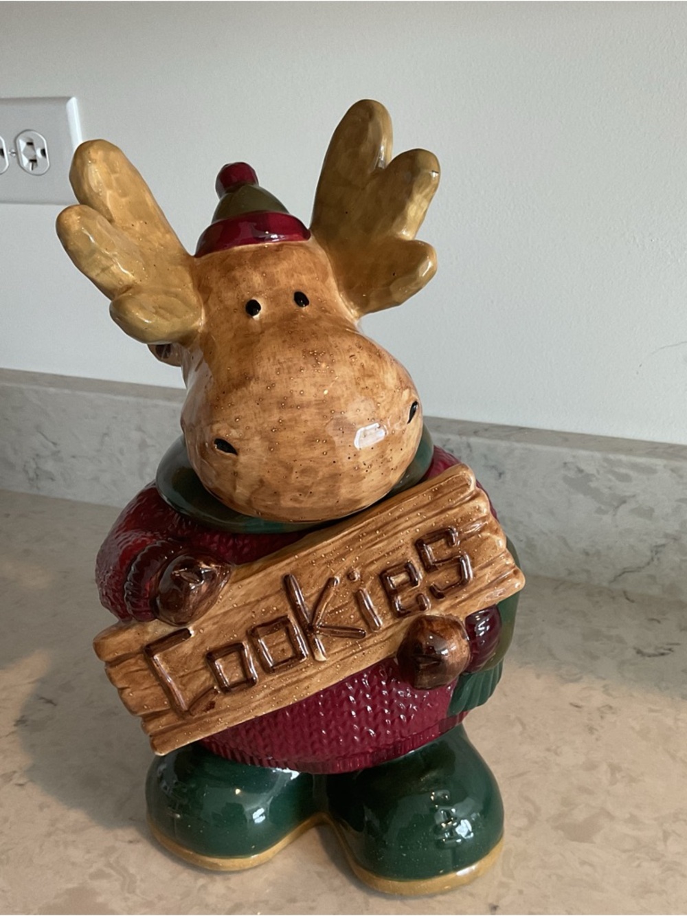 St. Nicholas Square Rustic Cabin Lodge Decor Moose Cookie Jar